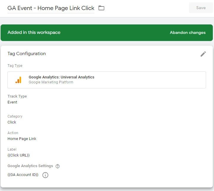 GTM Tag To Track Link Click As An Event